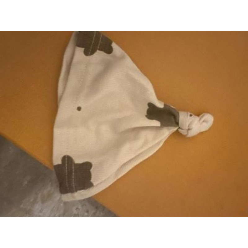 Bonnet beige nounours 