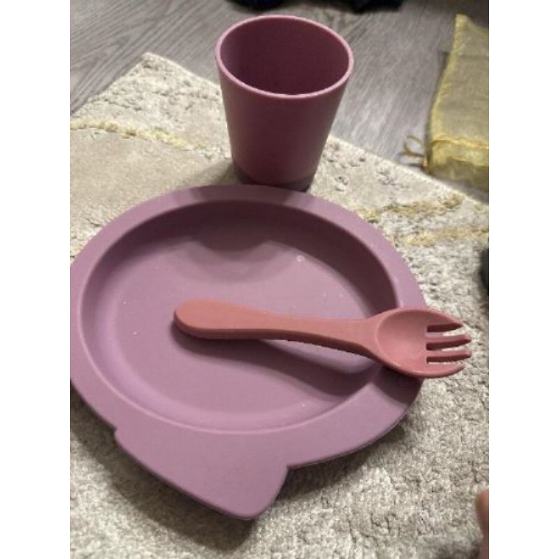 Lot assiette verre couver violet 