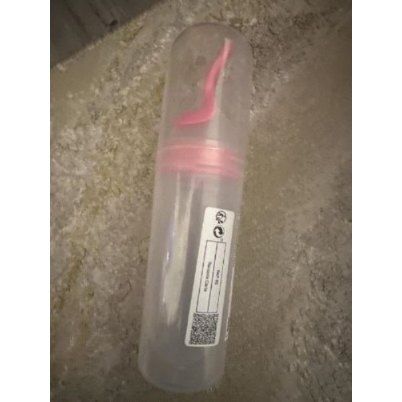 Cuillère pour manger avec réservoir rose 