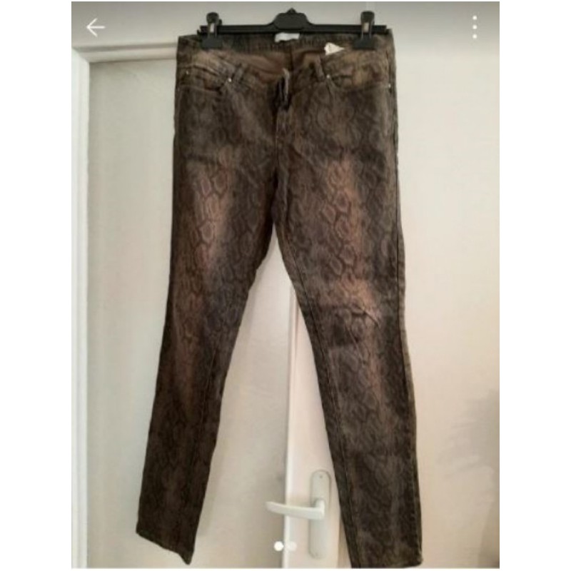 Pantalon motif serpent Kaki - T 40