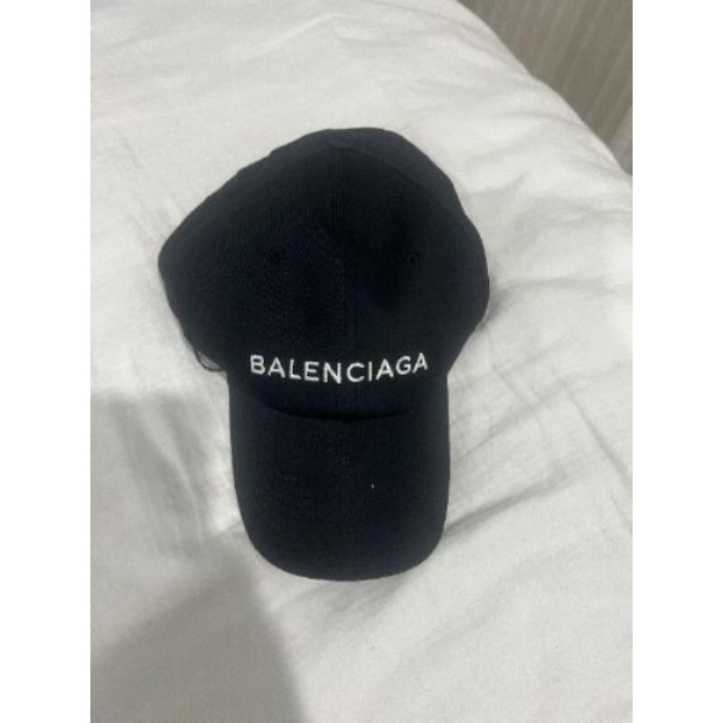 Casquette Balenciaga bleu marine et blanche logo blanc 