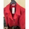 VESTE PERFECTO DAIM ROUGE NEUVE MARQUÉ MULTIPLES TAILLE 46