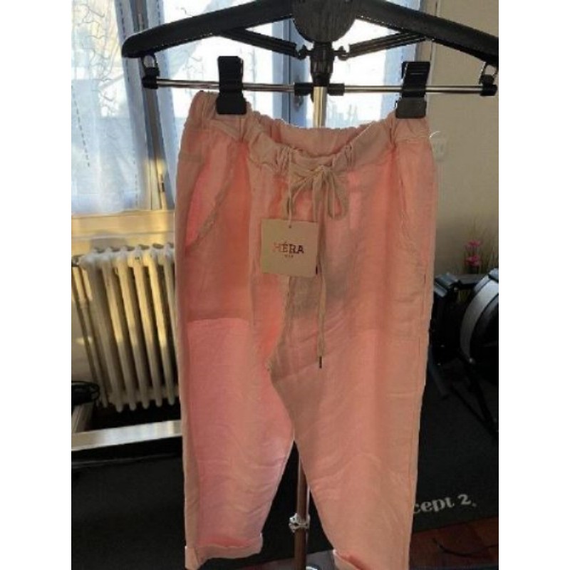 PANTALON LIN NEUF ROSE TAILLE XL