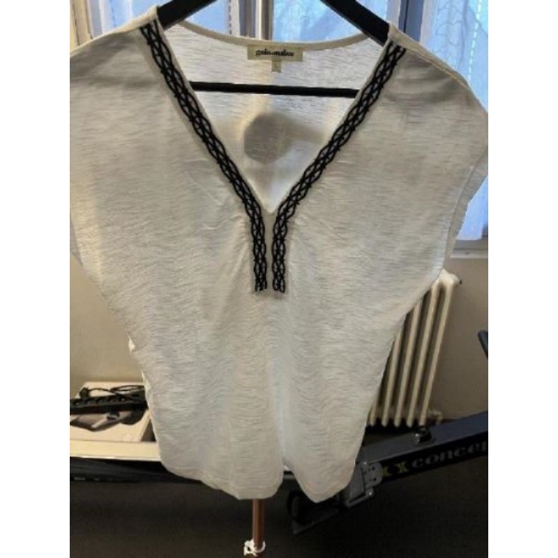 TUNIQUE NEUVE BLANCHE ET NOIRE MARQUÉ GRAIN DE MALICE TAILLE L