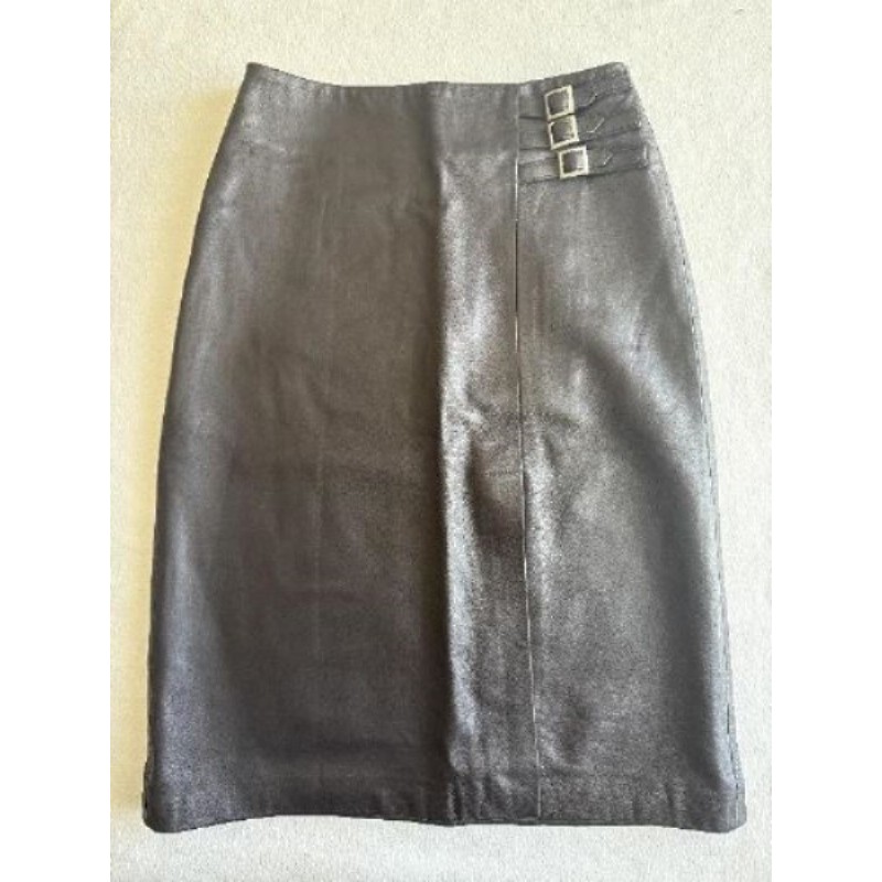 Jupe en cuir d’agneau - CAMAÏEU - Taille 36 - Taille Haute très mode ! NEUVES 