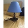Lampe de chevet avec abat jour bleu tissu