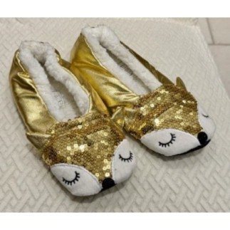 Chaussons paillettes dorées...