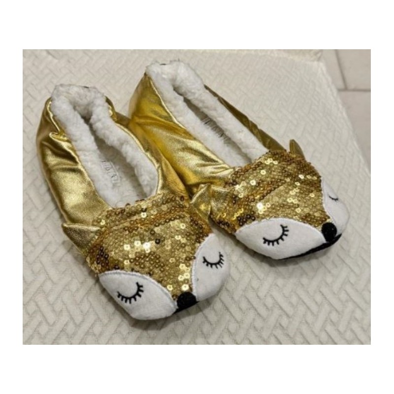 Chaussons paillettes dorées T36/37