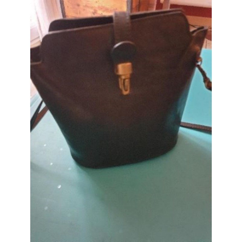 Petit sac seau cuir noir