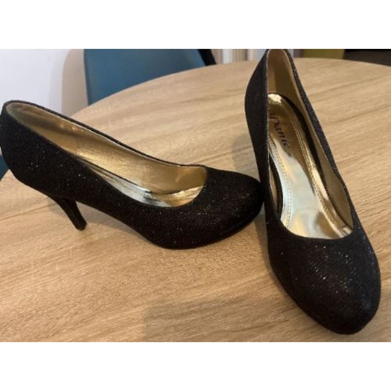 Escarpin femme noir paillettes 41