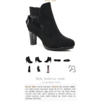 Bottine femme talon noir et...