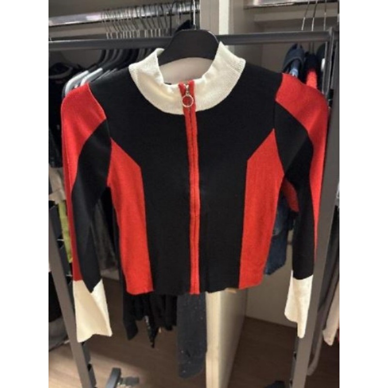 Gilet noir blanc rouge taille unique 