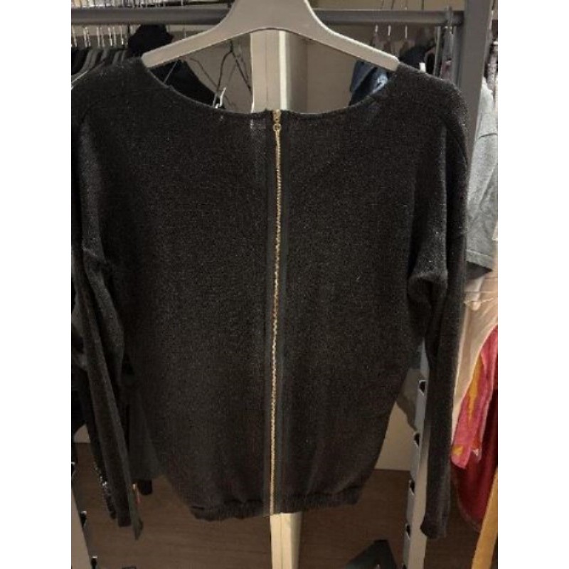 Pull léger noir paillettes or taille 38