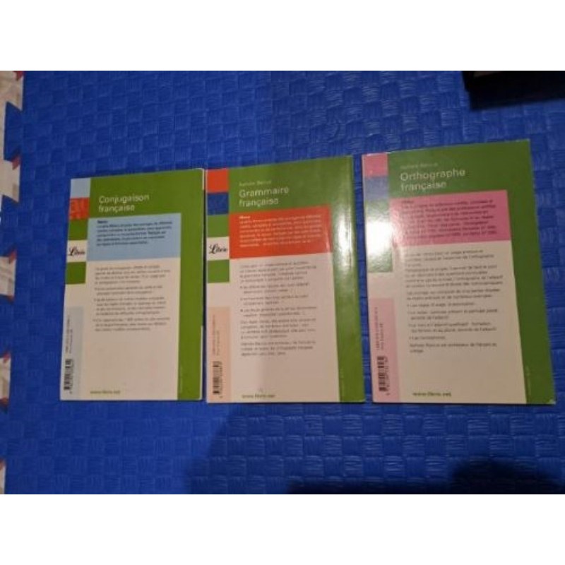 Lot de 3 livres conjugaison orthographe grammaire française