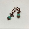 Boucles d'oreilles sans nickel et perle en verre  turquoise