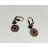 Boucles d'oreilles dans nickel perles en verre mauves 