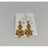Boucles d'oreilles fleurs dorées et émail
