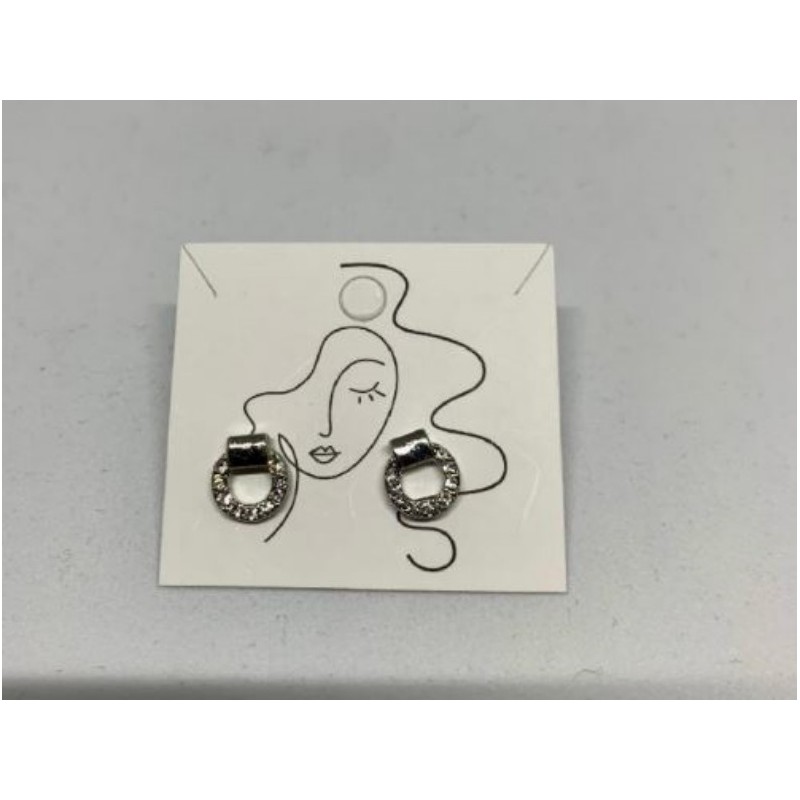 Boucles d'oreilles argentées et strass