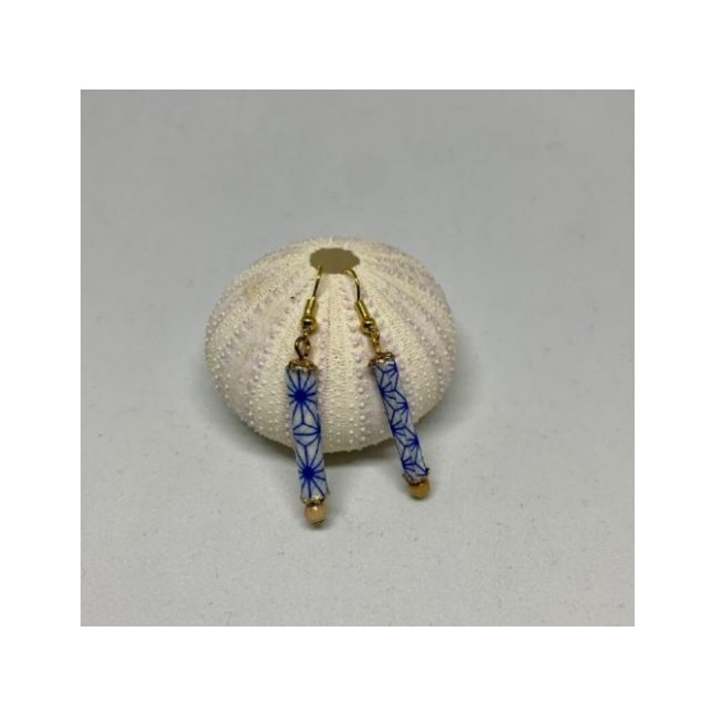 Boucles d'oreilles papier washi japonais 