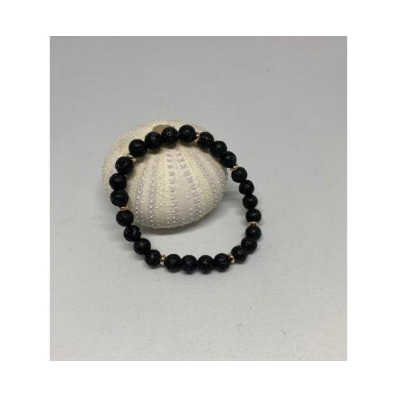 Bracelet élastique en pierre de lave