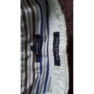 Chemise Gant rayée blanc bleu marron T 2XL