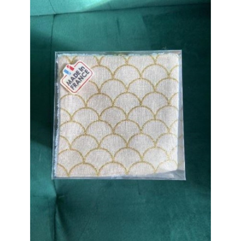 Carrés coton démaquillants bios 7 Blanc cassé et or