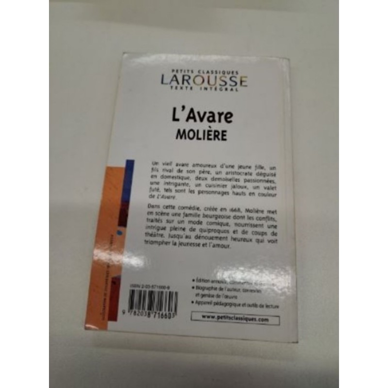 Livre Molière l'avare