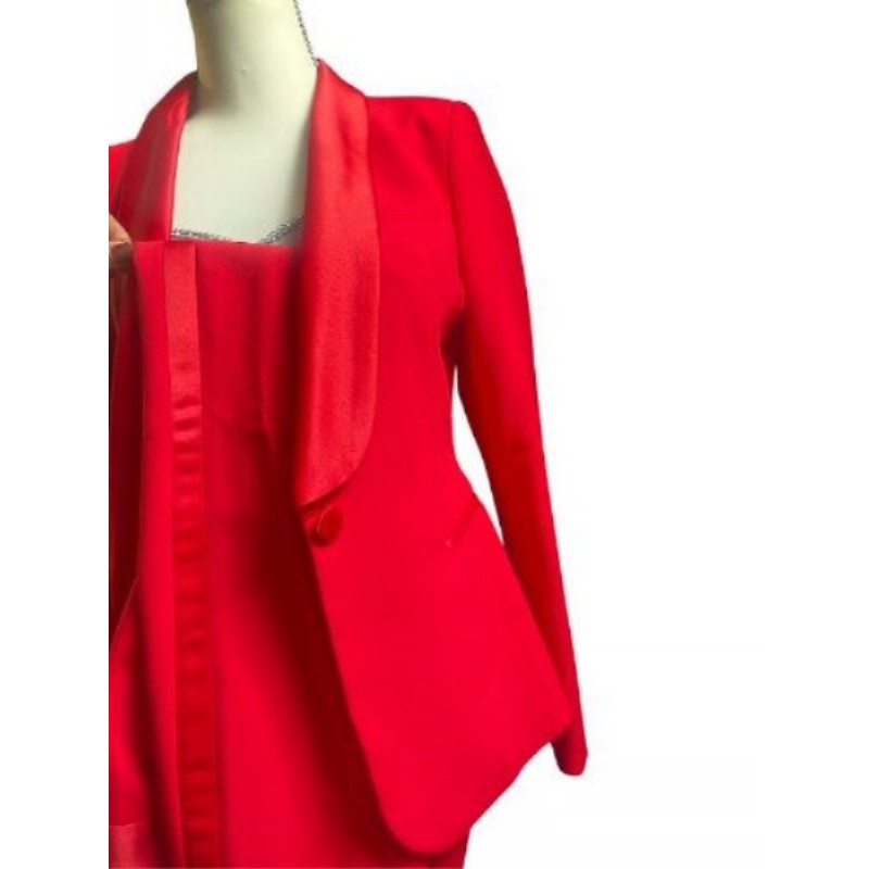 Zara Taille L / Tailleur smoking rouge 