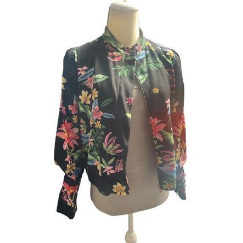 Zara M - veste blouson fleuri 