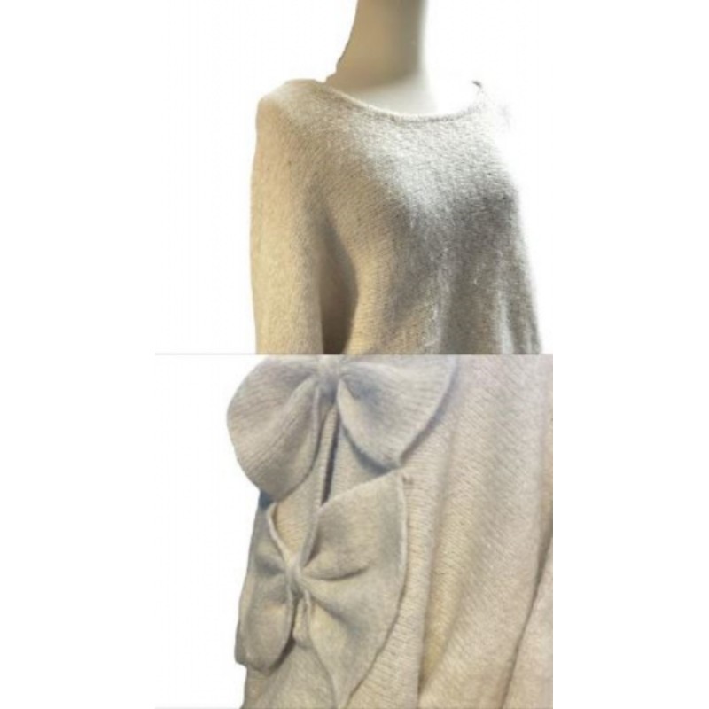 Gold&Silver TU - Pull Beige Noeuds Dos