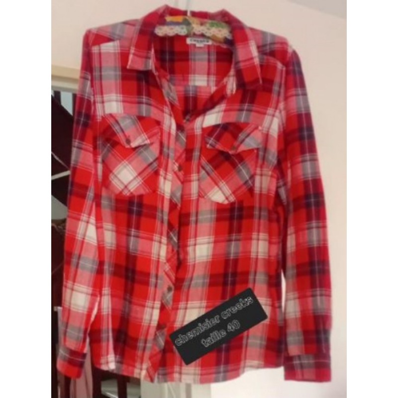 Chemisier a carreaux. Dominance rouge Creecks. Taille 40 