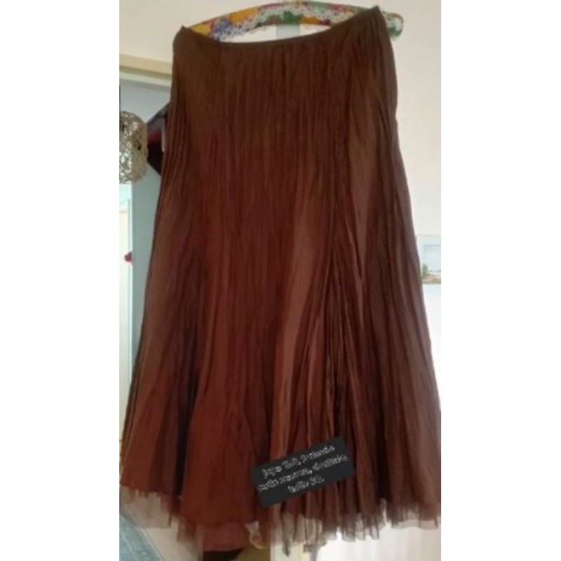 Jupe plissée froissée 123 marron glacé taille 38