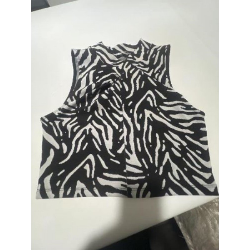 Top noir et blanc taille M