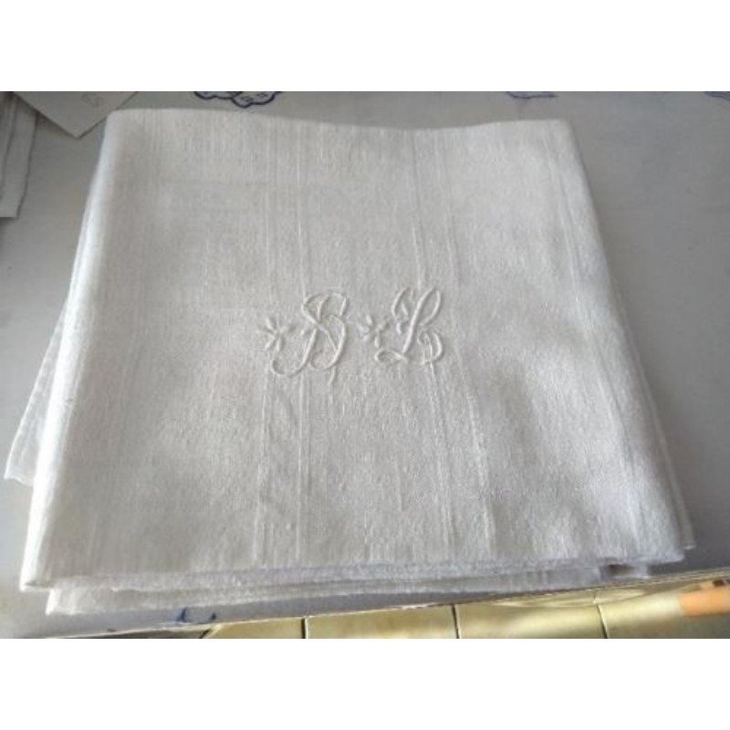 6 torchons ancien avec des initiales brodé 76x65
