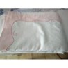 Drap ancien de 2 personnes avec broderie rose 