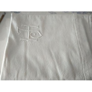 Drap ancien de 2 personnes brodé