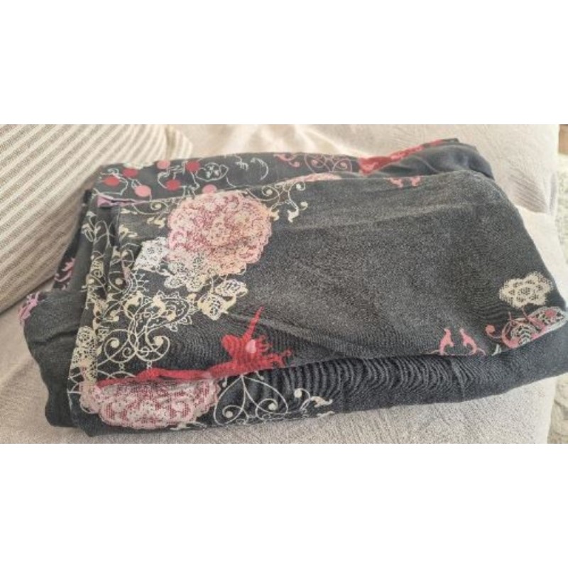 Parure de lit 1 pers noir et rose ikea