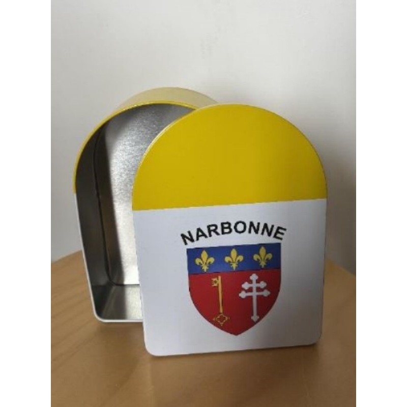 Boite en métal forme borne kilométrique Narbonne