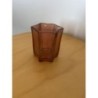 Bougeoir en verre rose