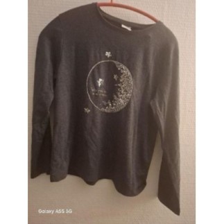 Haut ZARA gris à strass 11 -12 ans 
