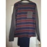 PYJAMA BLEU MARINE/BORDEAU  "TISSAIA"TAILLE XL