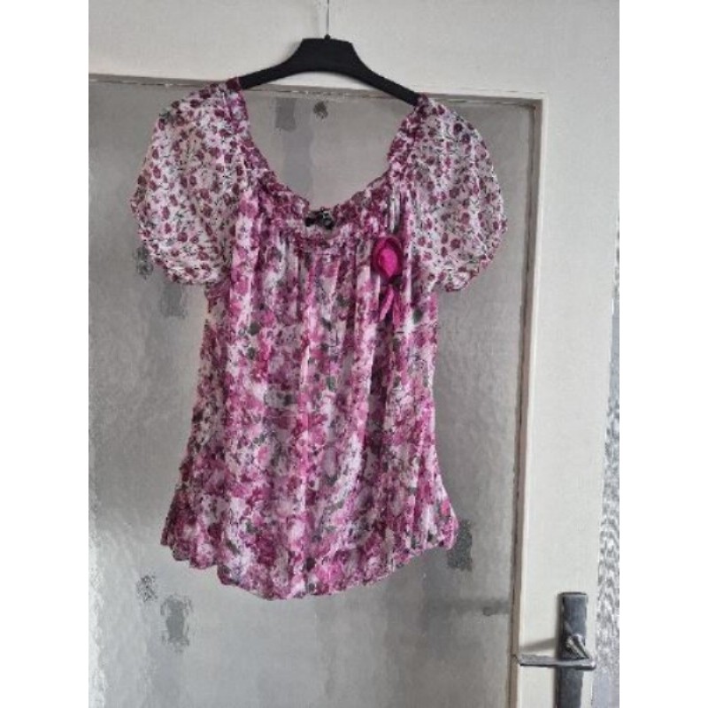 Chemisier floral fuschia taille 42 