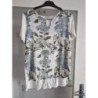 Tunique blanche imprimé floral bleu taille XL