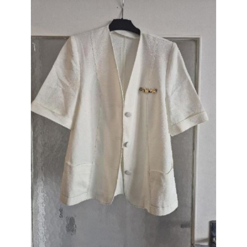 Veste tailleur blanche manche courte taille 42/44