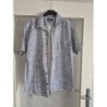 Chemisette homme armand thiery blanche fleurs bleues taille XL