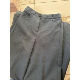 Pantalon large, femme bleu...