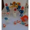 Lot Playmobil ancien années 80 chantier (1 lot de 13 pièces) 