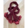 Écharpe bordeaux volants satinés 