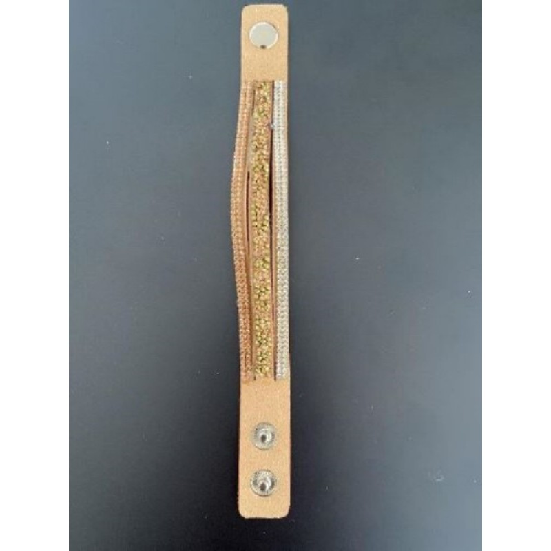 Bracelet marron / brillants