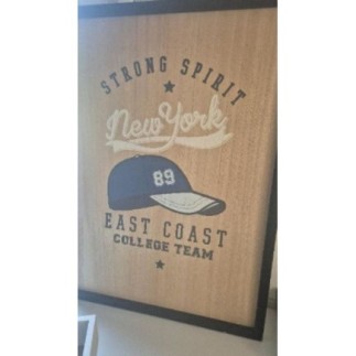 Tableau bois casket bleue 